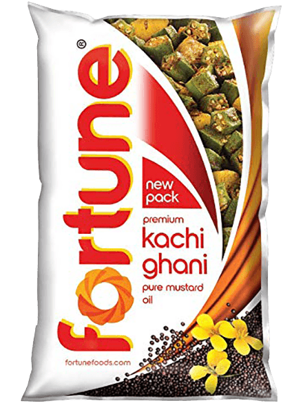 Fortune Premium Kachi Ghani Pure Mustard Oil, 1L Pouch