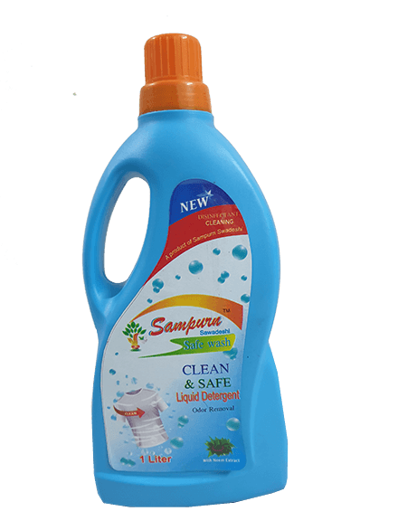 Sampurn Swadeshi Safe Wash Liquid Detergent, 1 Ltr (Buy 1 Get 1 Free)