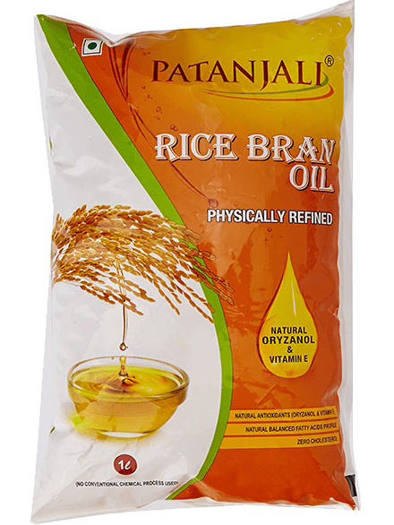 Patanjali Rice Bran Oil Pouch, 1L