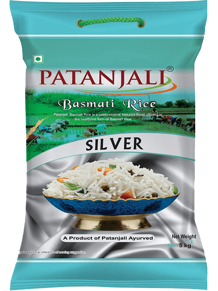 Patanjali Basmati Rice, Silver, 5kg