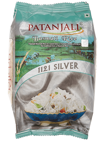 Patanjali Basmati Rice, Silver, 1kg