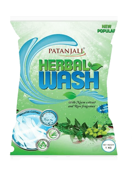 Patanjali Herbal Wash Detergent Powder 1 kg, (Free Detergent Cake Herbal Rs 5)