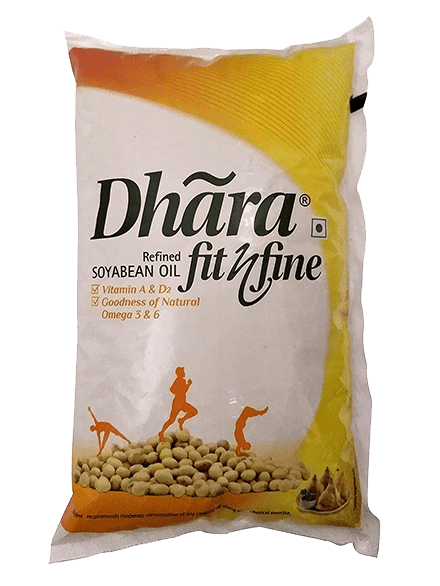 Dhara Soyabean Oil, 1L Pouch