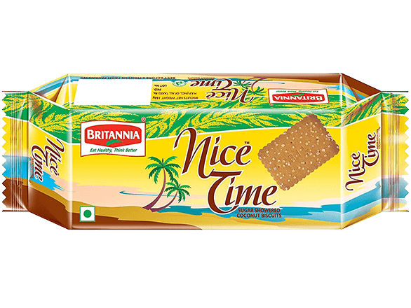 Britannia Nice Time Sugar Showered Coconut Biscuits, 150 Gm