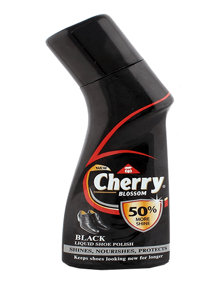 Cherry Blossom Black Liquid Shoe Polish, 75 ml