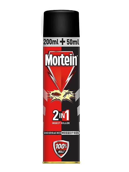 Mortein 2in 1 Insect Killer Cockroaches Mosquitoes, 250 ml (200+50 ml)