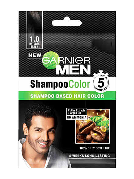 Garnier Men Shampoo Color Coffee Extracts+Argon Oil 1.0 natural black 10gm+10ml