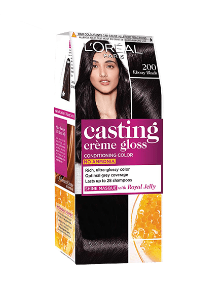 Loreal Paris Casting Crème Gloss Conditioning Color Ebony Black, 21Gm+24Ml