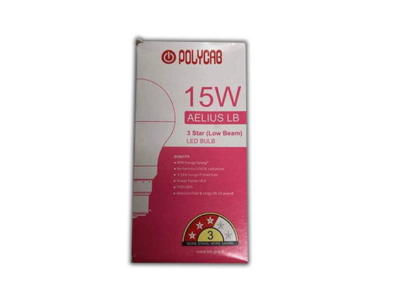 Polycab Aelius LB 3 Star (Low Beam) LED Bulb 15 Watts