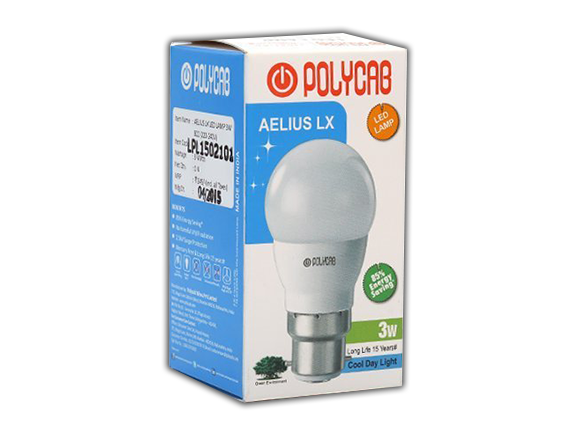 Polycab Aelius LX 3 Star LED Bulb 3 Watts